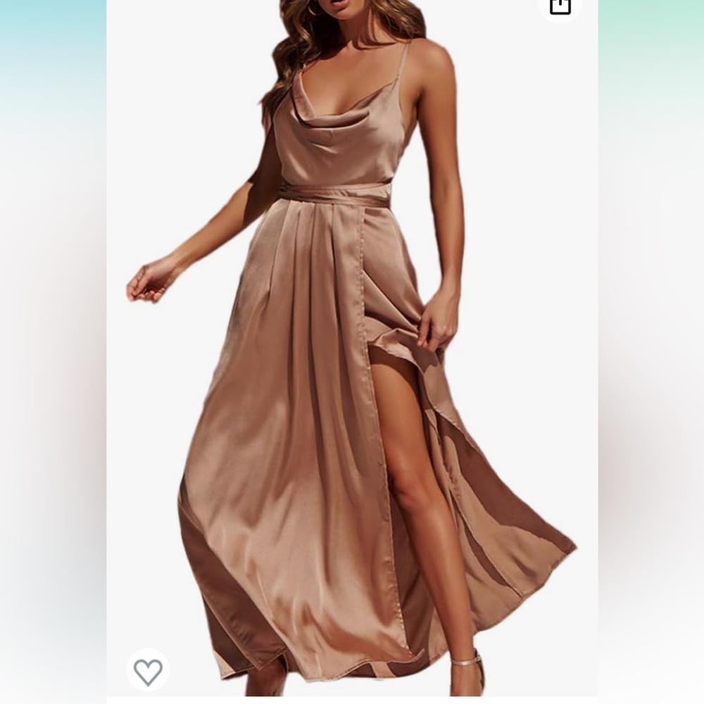 Yimeili Gold Cowl Neck Gown
